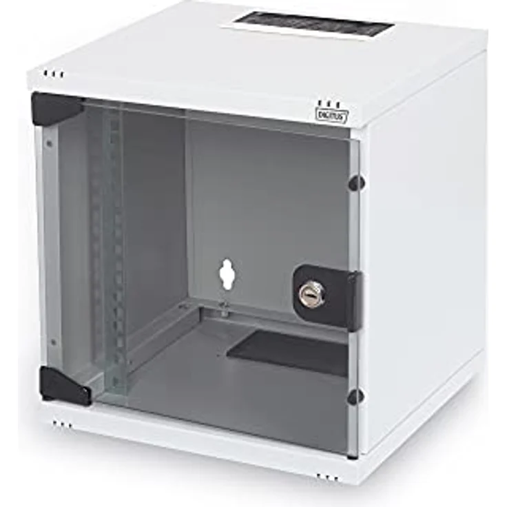 DIGITUS Netzwerk-Schrank 10-Zoll - 6HE - Wandmontage - HxBxT 330x312x300mm - Traglast 30kg - Nutztiefe 240mm - Grau – Bild 1