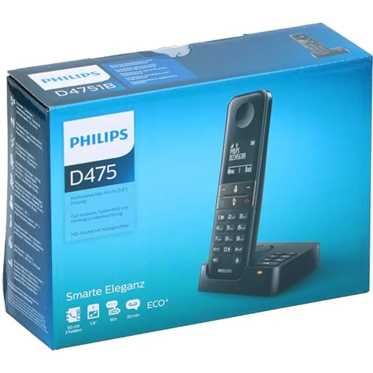 Philips D4751B-01 DECT Schnurlostelefon mit Anrufbeantworter – Bild 4