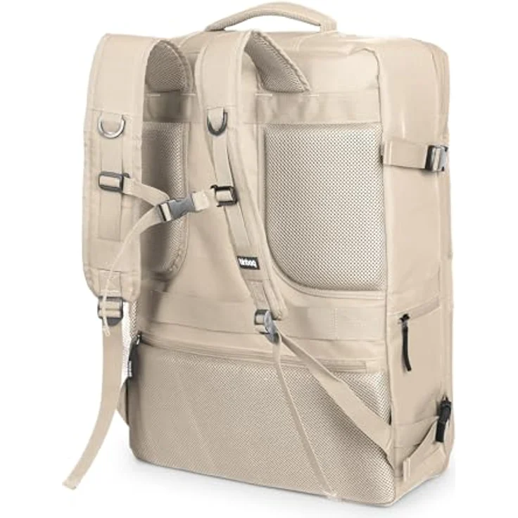 Hauptstadtkoffer blnbag M6 - Bordgepäck-Rucksack 55x40x20 cm Travel Backpack Laptop-Fach, Flugzeug Reiserucksack robust, Cabin Bag max. 44 L, Champagner – Bild 2