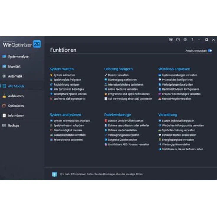 Ashampoo WinOptimizer 28 – PC Tuning Software für schnelles, schlankes und sicheres Windows | 1 Gerät, Lifetime-Lizenz, Activation Key Card – Bild 2