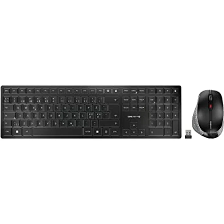 CHERRY DW 9500 SLIM - Kabelloses Tastatur-und-Maus-Set mit 2.4 GHz und Bluetooth 4.0, Pan-Nordic, CHERRY SX Schalter, Grau-Schwarz – Bild 1
