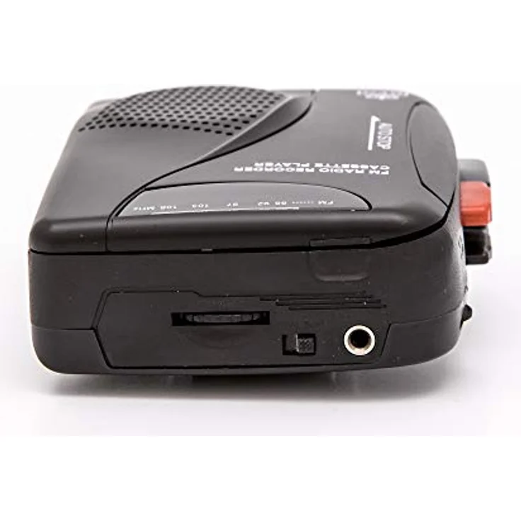 GPO Walkman tragbarer Retro Kassettenrecorder mit integriertem Lautsprecher und Mikrofon, FM-Radio, 3,5 mm Kopfhöreranschluss, inklusive Kopfhörer, Schwarz – Bild 3