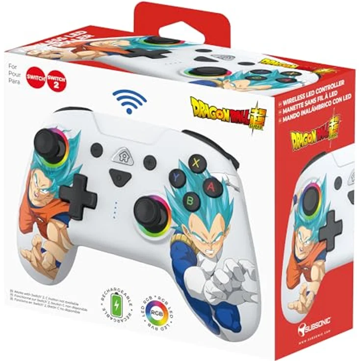 Subsonic Goku vs Vegeta, Wireless Controller für Nintendo Switch mit LED-Beleuchtung, programmierbaren Tasten und Bewegungssensoren – Bild 8