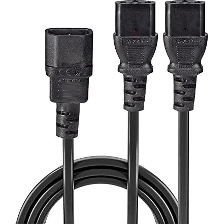 2m IEC C14 auf 2X IEC C13 Y-Netzkabel – Bild 3