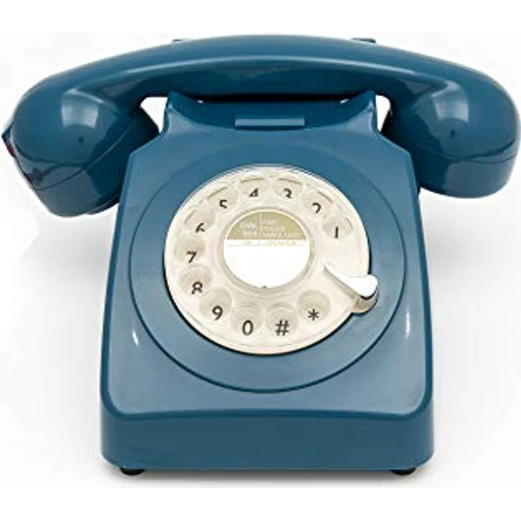 GPO 746ROTARYAZU Retro Telefon mit Wählscheibe im 70er Jahre Design - Azurblau, GPOROTARYAZU – Bild 4