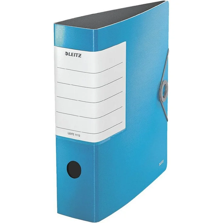LEITZ Aktenordner 180° Solid 1112, Ordner breit, auswechselbares Rückenschild, A4, blau, mit extrabreiter Sichttasche – Bild 1