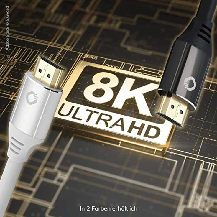Oehlbach Black Magic MKII - 8K Ultra High-Speed HDMI-Kabel - 8K FUHD 60Hz 4320p / 4K 120Hz 2160p - 48Gbit/s (21:9 Cinema, 3D, Dolby Vision, Dynamic HDR 10+, VRR, eARC, UHD2) Weiß, 2 m – Bild 6