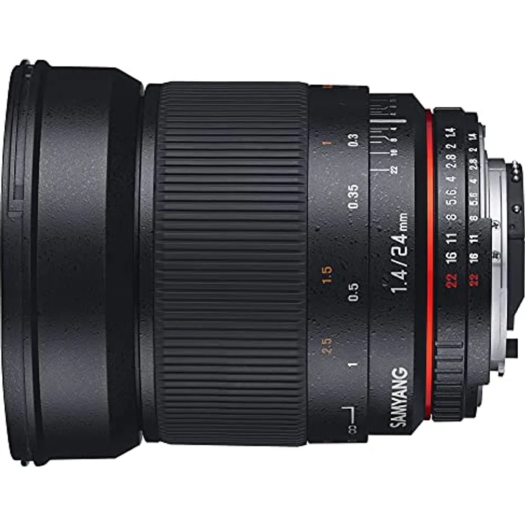 Samyang 24-1,4 Objektiv DSLR Nikon F AE manueller Fokus automatischer Blendenring Fotoobjektiv, Weitwinkelobjektiv schwarz – Bild 3