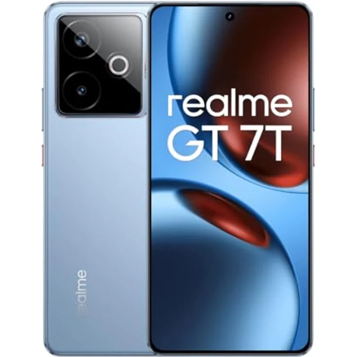 Realme GT 7T 5G, Smartphone mit 12 GB RAM, 256 GB Speicher, 50 MP Dual-Kamera, 6,8 Zoll OLED-Display, blau (IceSense Blue), Dual-SIM, 7000 mAh Akku – Bild 1
