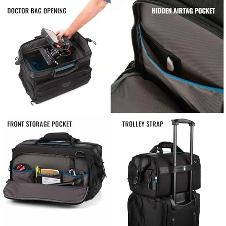 Tenba Cineluxe v2 Umhängetasche 16, Kameratasche für DSLR und spiegellose Kameras bis 14,5", schwarz, mit schneller Öffnung und Bluetooth-Tracker-Tasche – Bild 5