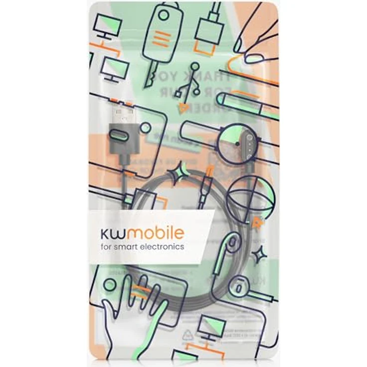 kwmobile USB Kabel Charger für CMF Watch Pro 2 / Watch Pro 1, 100 cm Ersatz-Ladekabel in Schwarz mit schneller Ladegeschwindigkeit – Bild 7