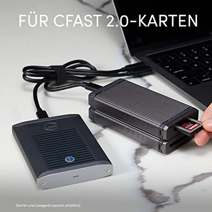 SanDisk PROFESSIONAL PRO-READER CFast, High-Performance Kartenleser für CFast-Karten, kompatibel mit USB-C, schnelle Übertragung – Bild 2