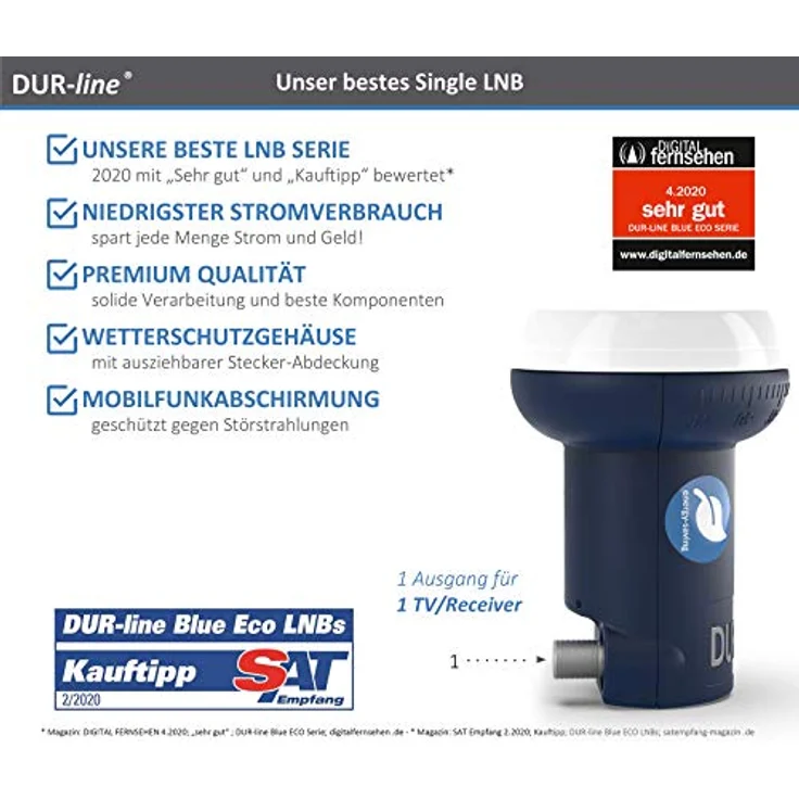 DUR-line Blue ECO Single LNB 1 Teilnehmer/Sat-Receiver – Bild 2