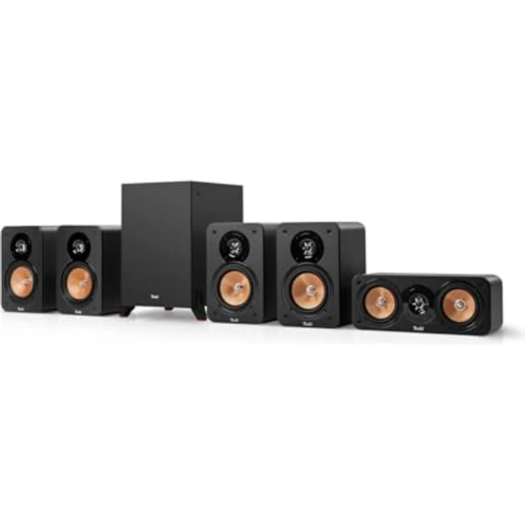 Teufel Ultima 20 5.1 Surround Sound System, Front- oder Downfire-Subwoofer (kabellos optional), Bassreflex, HiFi Heimkino Soundsystem (Schwarz) – Bild 1
