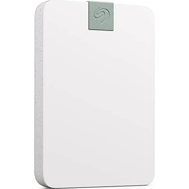 Seagate Ultra Touch HDD, 2 TB, External HDD, Cloud White, Post-Consumer Recycled material, USB-C compatibility with PC, Mac & Chromebook, Dropbox and Mylio included (STMA2000400)