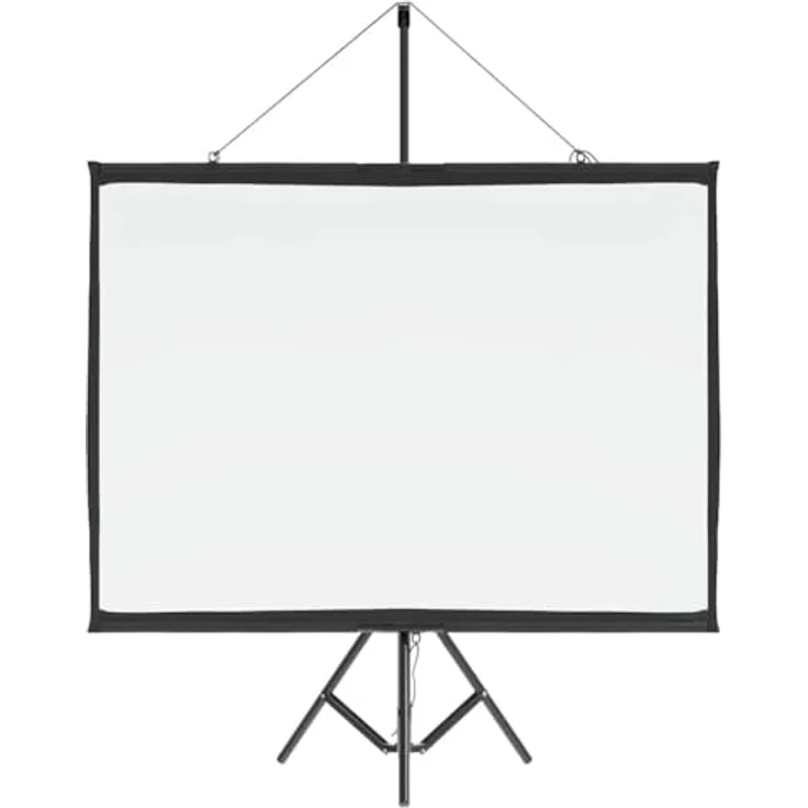 vidaXL Beamer Leinwand mit Stativ, 72 Zoll 4:3, matte Projektionswand, tragbar, Weiß – Bild 4