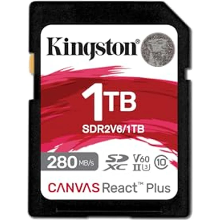 Kingston Canvas React Plus V60 SD 1TB SDXC UHS-II 280R/150W U3 V60 for Full HD/4K – Bild 1