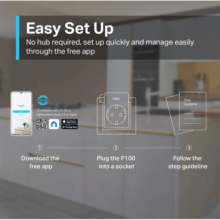 TP-Link Tapo P100 WLAN Smart Steckdose, Smart Home WiFi Steckdose, funktioniert mit Amazon Alexa, Google Home, Tapo App, Sprachsteuerung, Fernzugriff, kein Hub notwendig, weiß – Bild 6