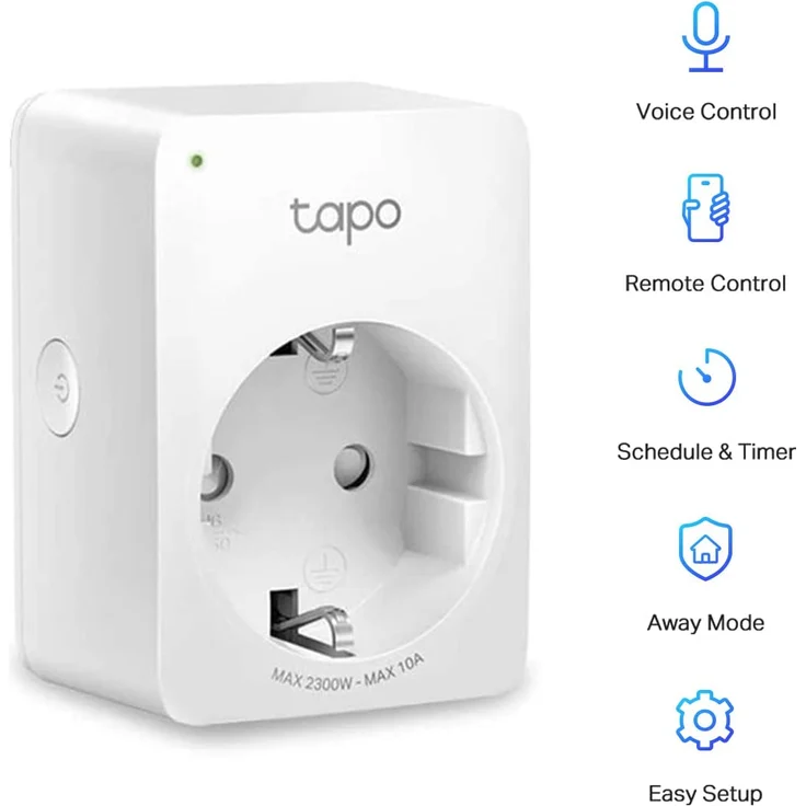 TP-Link Tapo P100 WLAN Smart Steckdose, Smart Home WiFi Steckdose, funktioniert mit Amazon Alexa, Google Home, Tapo App, Sprachsteuerung, Fernzugriff, kein Hub notwendig, weiß – Bild 2