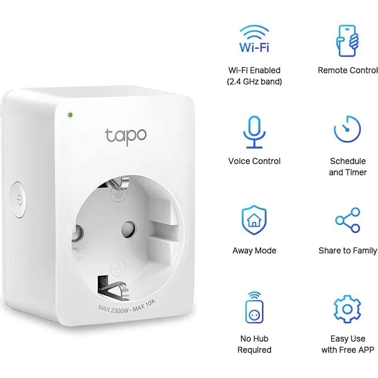 TP-Link Tapo P100 WLAN Smart Steckdose, 2er Pack, Smart Home WiFi Steckdose, funktioniert mit Amazon Alexa, Google Home, Tapo App, Sprachsteuerung, Fernzugriff, kein Hub notwendig, weiß – Bild 4
