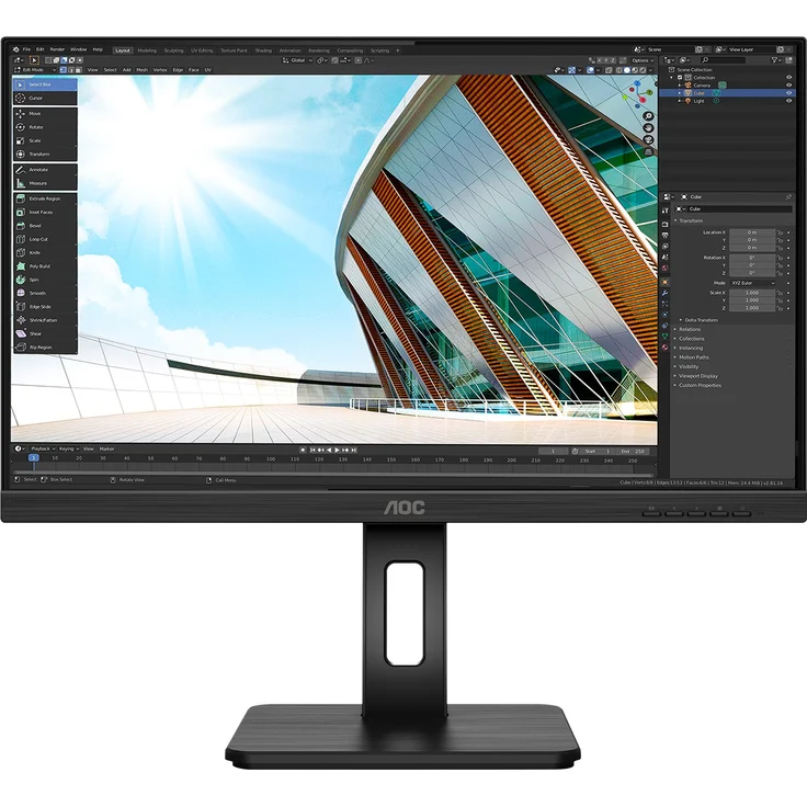 AOC Q24P2Q - 23,8 Zoll, WQHD (2560 x 1440 Pixel), IPS-Panel, 75Hz, 4ms, 250cd/m² (Q24P2Q) – Bild 4