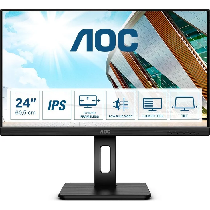 AOC Q24P2Q - 23,8 Zoll, WQHD (2560 x 1440 Pixel), IPS-Panel, 75Hz, 4ms, 250cd/m² (Q24P2Q) – Bild 1