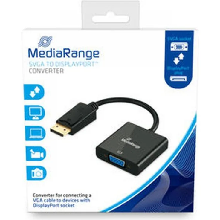MediaRange VGA Buchse/DP Stecker 15cm schwarz (MRCS173)