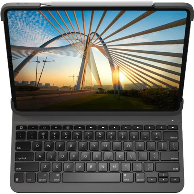 Logitech Slim Folio Pro - Tastatur und Foliohülle - hintergrundbeleuchtet - Bluetooth - QWERTY - Spanisch – Bild 2