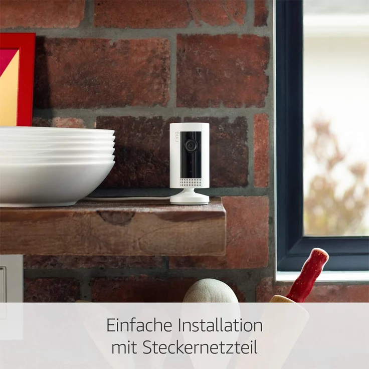 Ring Indoor Cam, kompakte WLAN Plug-in-HD-Überwachungskamera Innen mit Gegensprechfunktion, funktioniert mit Alexa, weiß – Bild 3