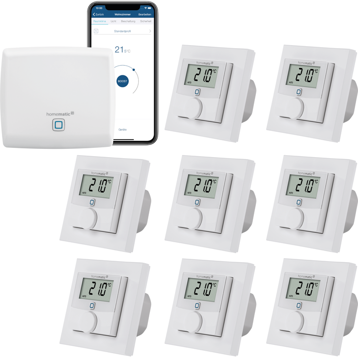 Homematic IP kabelgebundene Fußbodenheizungssteuerung für 8 Räume, weiß