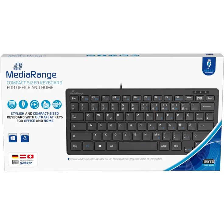 MediaRange MROS112 - Tastatur - USB - QWERTZ - Schwarz (MROS112) – Bild 3