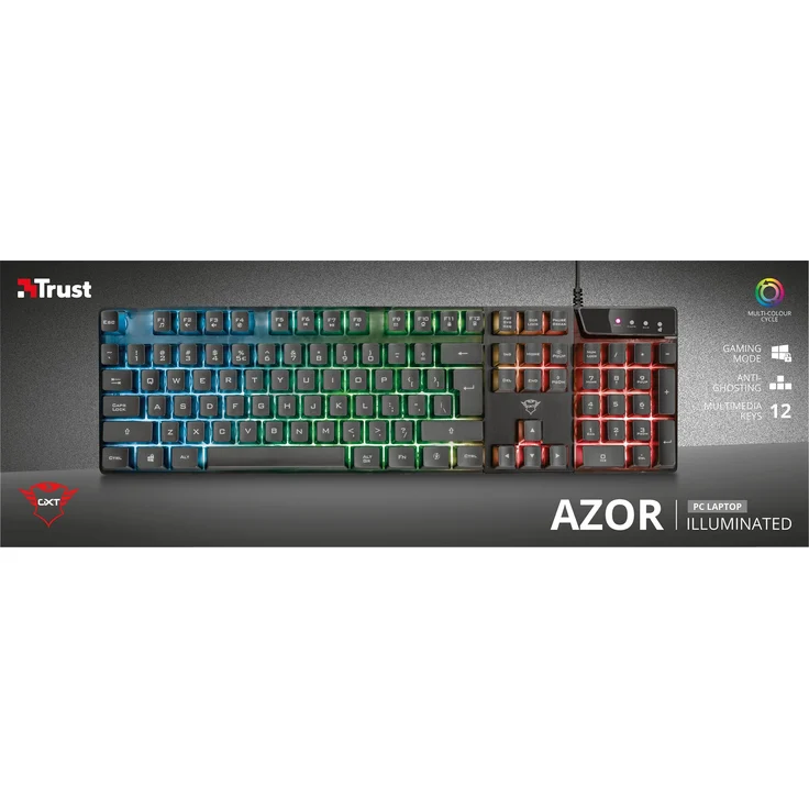 Trust GXT 835 Azor - Tastatur - hintergrundbeleuchtet - USB - QWERTZ - Deutsch (23821) – Bild 6