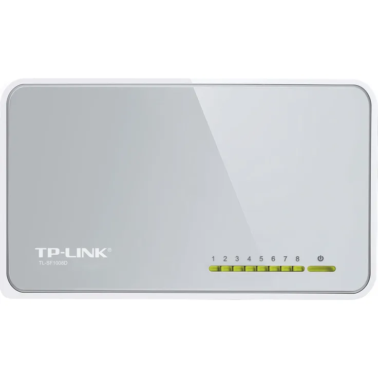 TP-Link TL-SF1008D 8-Port Desktop Switch RJ45 mit 2 SFP Slots, 10/100MBit