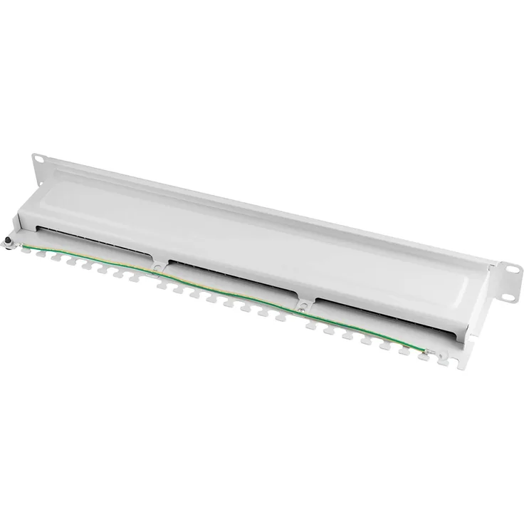 Patchpanel Cat.6A Rackeinbau 48,3 cm (19 Zoll) 24-Port lichtgrau
