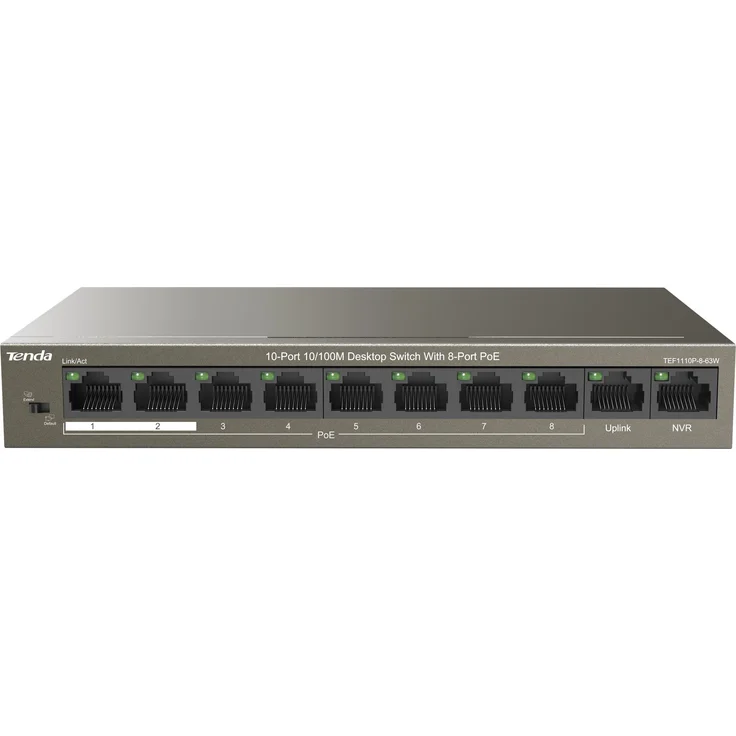 Tenda Switch 10-Port FE TEF1110P-8-63W 58W (8x PoE), TEF1110P-8-63W – Bild 3
