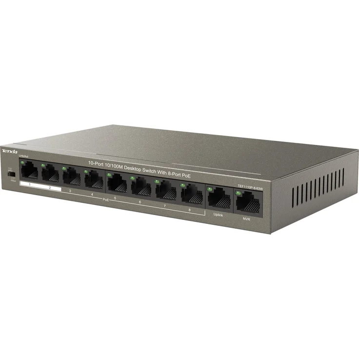 Tenda Switch 10-Port FE TEF1110P-8-63W 58W (8x PoE), TEF1110P-8-63W – Bild 2