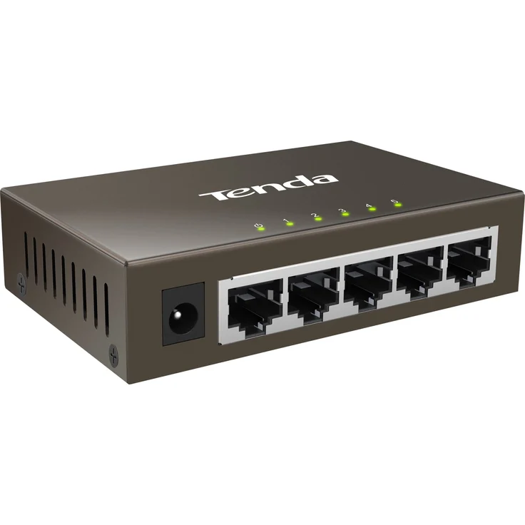 Tenda TEG1005D 5 Port Gigabit Desktop Switch im Metallgehäuse (5x 1000 MBit-s Ports, Vollduplex, Plug & Play, Layer-2, 6KV Überspannungsschutz, Auto-Negatiaton, lüfterlos) – Bild 2