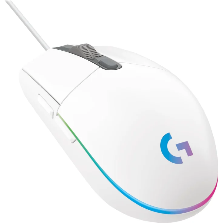 Logitech G203 Gaming-Maus mit anpassbarer LIGHTSYNC RGB-Beleuchtung, 6 programmierbare Tasten, Spieletauglicher Sensor, Abtastung mit 8.000 DPI, Geringes Gewicht, Weiß – Bild 2
