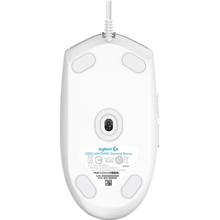 Logitech G203 Gaming-Maus mit anpassbarer LIGHTSYNC RGB-Beleuchtung, 6 programmierbare Tasten, Spieletauglicher Sensor, Abtastung mit 8.000 DPI, Geringes Gewicht, Weiß – Bild 5