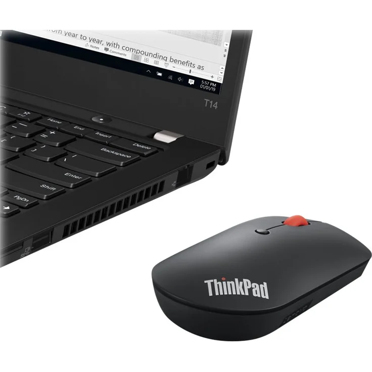Lenovo ThinkBook Bluetooth Silent Mouse schwarz, Bluetooth (4Y50X88822) – Bild 4