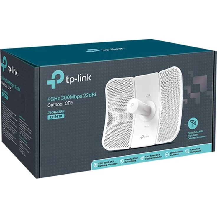 TP-Link CPE610 Outdoor CPE 5GHz 300Mbps, Signalantenne mit hoher Verstärkung 23dBi 2×2 MIMO, neues O – Bild 5