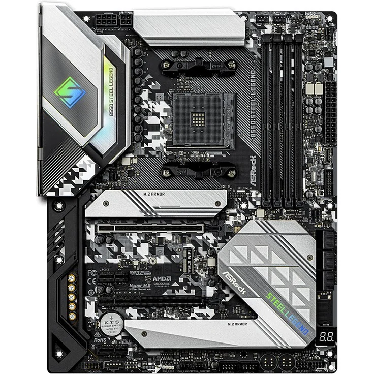Asrock B550 Steel Legend - ATX, AMD B550, Sockel AM4, Dual-channel DDR4 (90-MXBDF0-A0UAYZ) – Bild 2