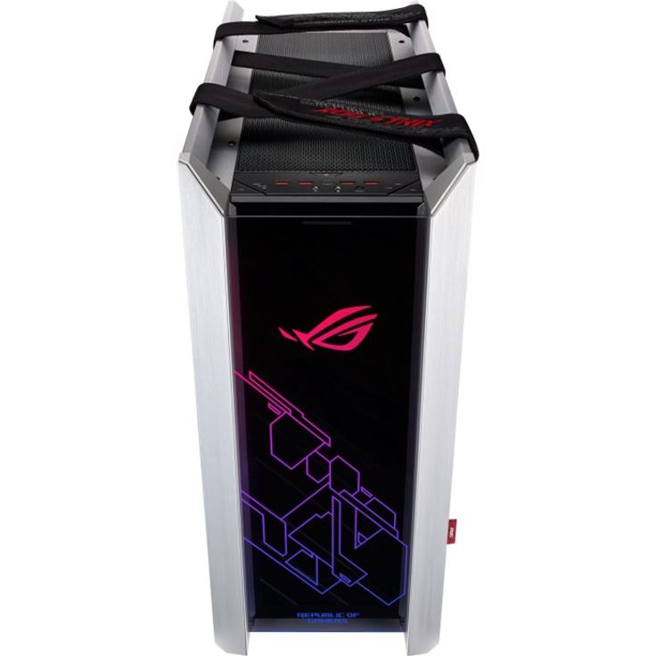 Asus ROG Strix Helios Edition ATX Mid Tower Gaming-Gehäuse mit DREI Paneelen aus gehärtetem Glas und raffiniertem gebürstetem Aluminium und Aura-Sync-Technologie, Weiß – Bild 2
