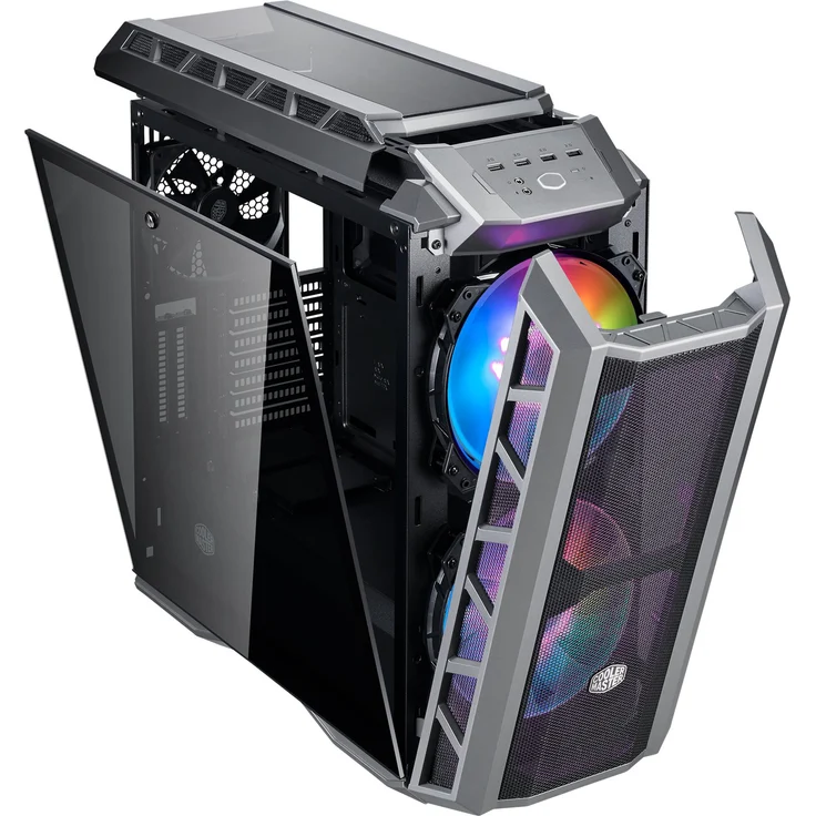 Cooler Master MasterCase H500P Mesh ARGB - PC-Gehäuse mit zwei 200-mm-Lüftern für einen optimalen Luftstrom, abnehmbare Seitenteile, geeignet für Wasserkühlung – Bild 5