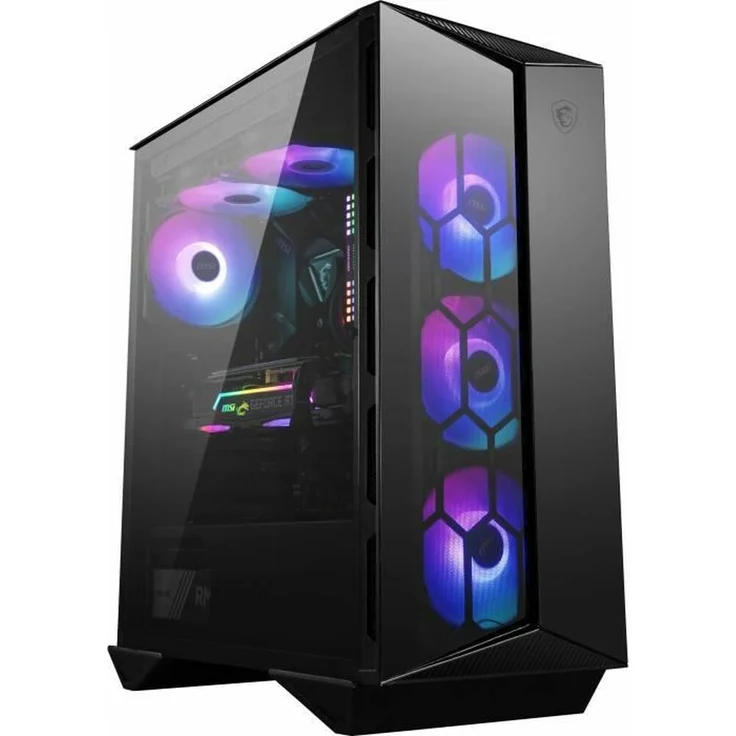 MSI MPG GUNGNIR 110R PC-Gehäuse (eingebaute ARGB Lüfter, 4mm ESG Glas, Standard ATX), Magnetfilter schwarz, 306-7G10R11-W57 – Bild 2