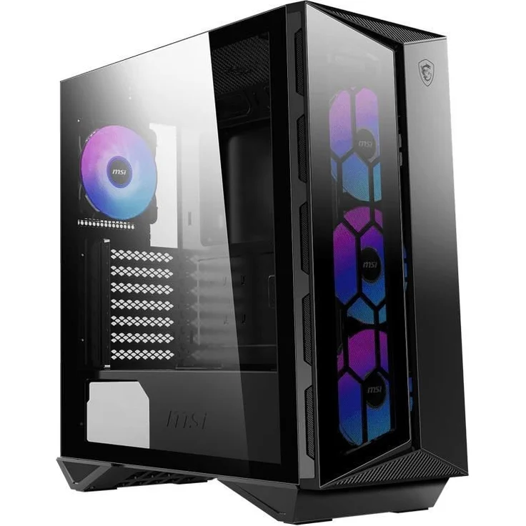 MSI MPG GUNGNIR 110R PC-Gehäuse (eingebaute ARGB Lüfter, 4mm ESG Glas, Standard ATX), Magnetfilter schwarz, 306-7G10R11-W57 – Bild 3