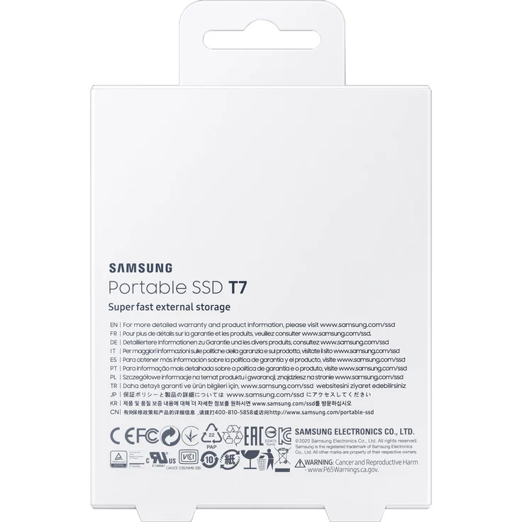 Samsung T7 MU-PC2T0T - Solid-State-Disk - verschlüsselt - 2 TB - extern (tragbar) - USB 3.2 Gen 2 (USB-C Steckverbinder) - 256-Bit-AES - Titan Gray (MU-PC2T0T/WW) – Bild 7
