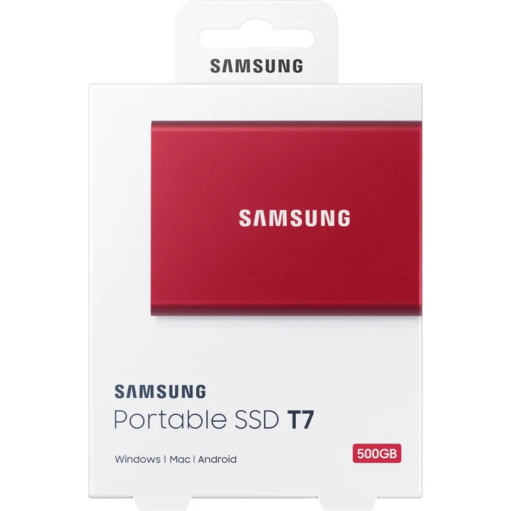 Samsung T7 MU-PC500R - Solid-State-Disk - verschlüsselt - 500 GB - extern (tragbar) - USB 3.2 Gen 2 (USB-C Steckverbinder) - 256-Bit-AES - metallisch rot (MU-PC500R/WW) – Bild 6