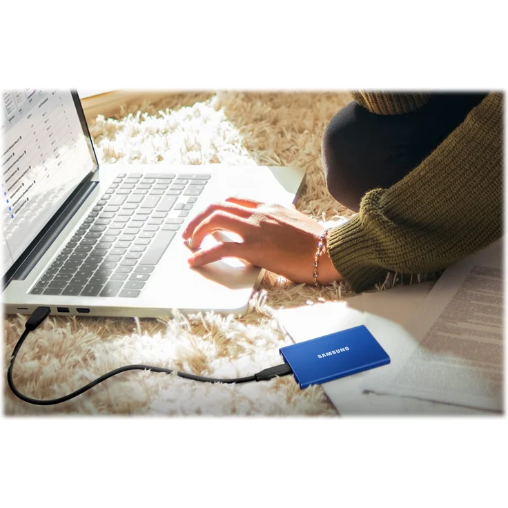 Samsung T7 MU-PC1T0H - Solid-State-Disk - verschlüsselt - 1 TB - extern (tragbar) - USB 3.2 Gen 2 (USB-C Steckverbinder) - 256-Bit-AES - Indigo-Blau (MU-PC1T0H/WW) – Bild 13