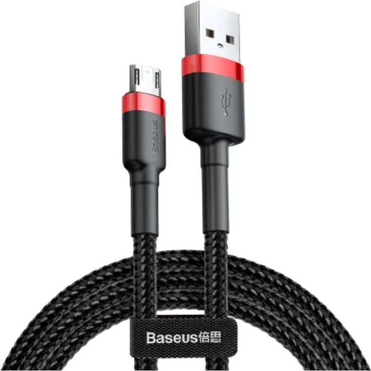 Baseus-Kabel CAMKLF-C91 (USB M - Micro USB M, 2 m, schwarz und rot) (CAMKLF-C91) – Bild 1